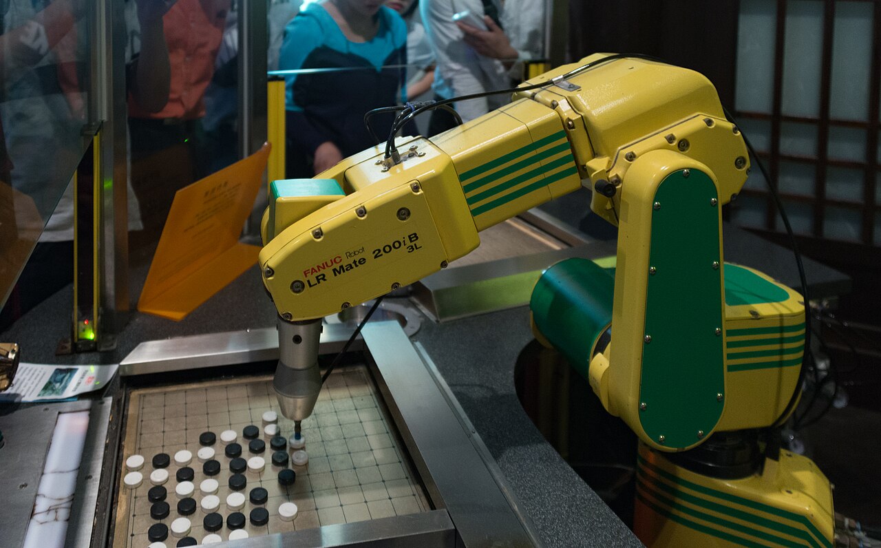 The go-playing robot in the "World of Robots" exhibit at the Shanghai Science and Technology Museum in Pudong New Area, Shanghai, China.