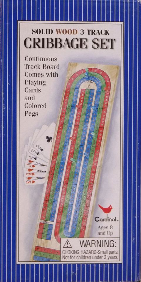 Cribbage board game box front