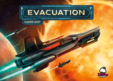 Evacuation board game box front