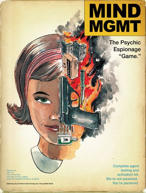 Mind MGMT: The Psychic Espionage “Game.” board game box front