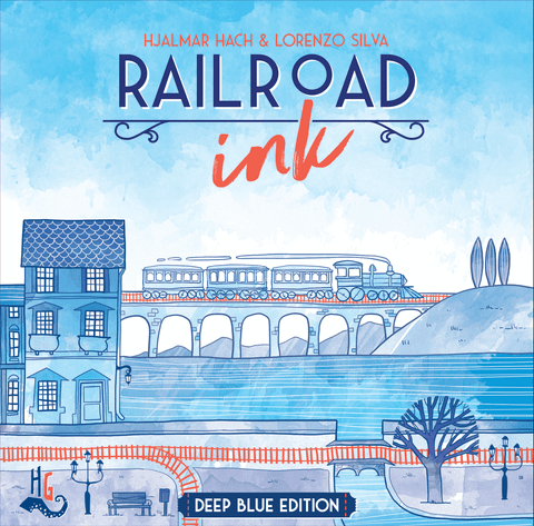 Railroad Ink: Deep Blue Edition board game box front