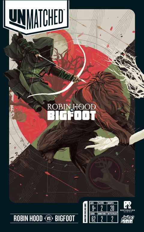 Unmatched: Robin Hood vs. Bigfoot board game box front