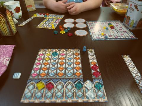 A two-player game of Azul: Stained Glass of Sintra played at a private apartment in Helsinki, Finland.