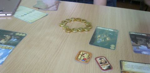 One player has 13 coins in Citadels card game