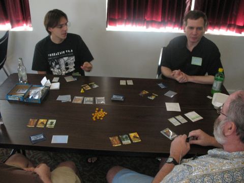 People playing Citadels Card Game