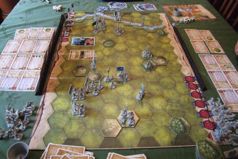 A game of BattleLore in progress.