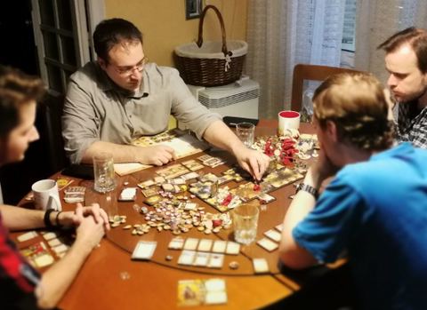Guys playing descent