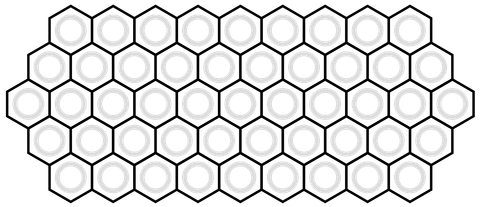 Game-board of the game DVONN (basic hex grid).