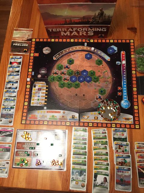 Ett oavslutat soloparti av Terraforming Mars med expansionen Prelude