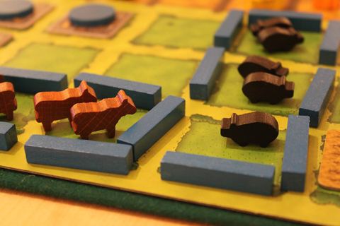 I got an expansion for Agricola called "Agricola: The Goodies", which has animeeples, vegimeeples and, um, resource-eeples to replace the anonymous cubes in the base version. It adds a surprising amount to the game, I think.