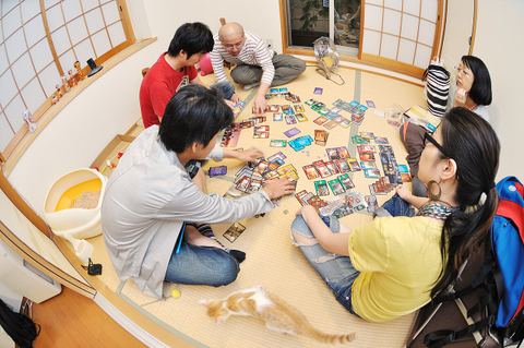 Une partie du jeu de société 7wonders