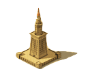 reconstitution artistique du phare d'Alexandrie