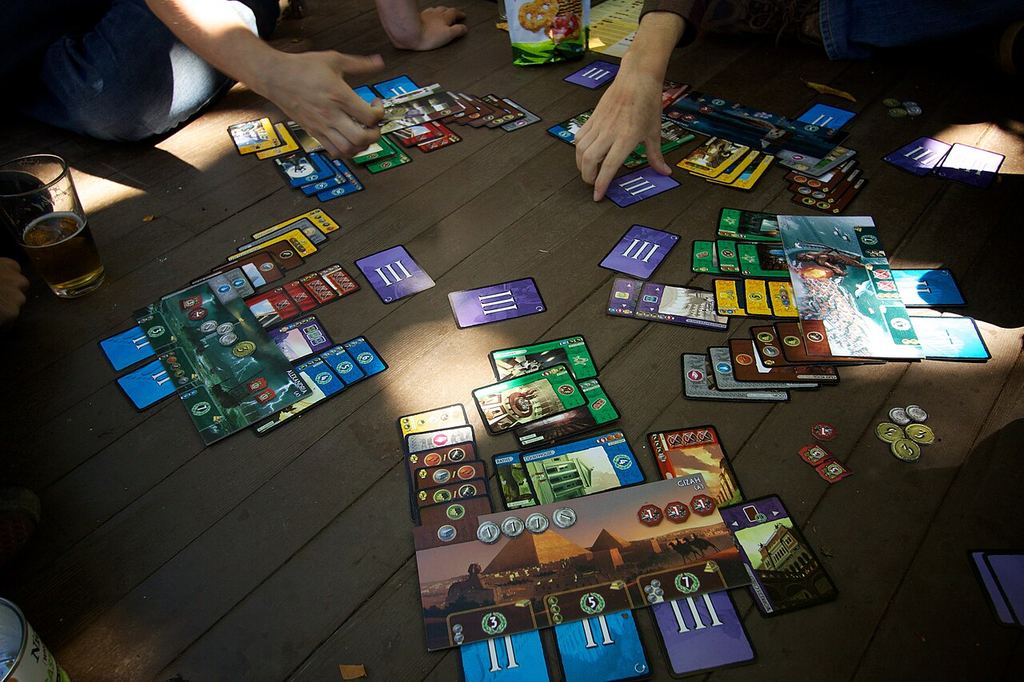 Une partie du jeu de société 7wonders