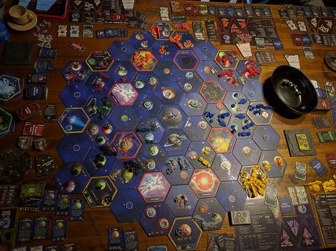 Shot of Twilight Imperium 3rd edition being played