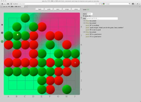 9 by 9 Go game with maps, hints and comments as at http://www.peepo.com