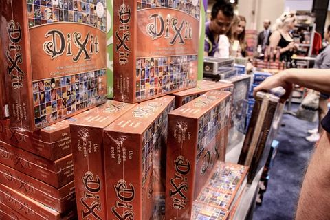 Boxes of the game Dixit at Fan Expo Canada in Toronto in 2013.